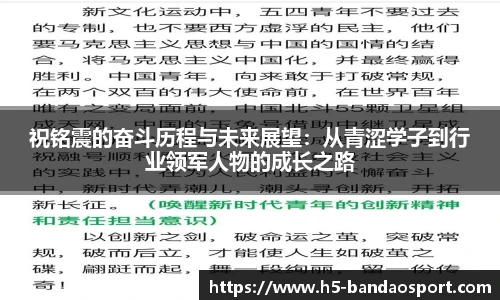 祝铭震的奋斗历程与未来展望：从青涩学子到行业领军人物的成长之路